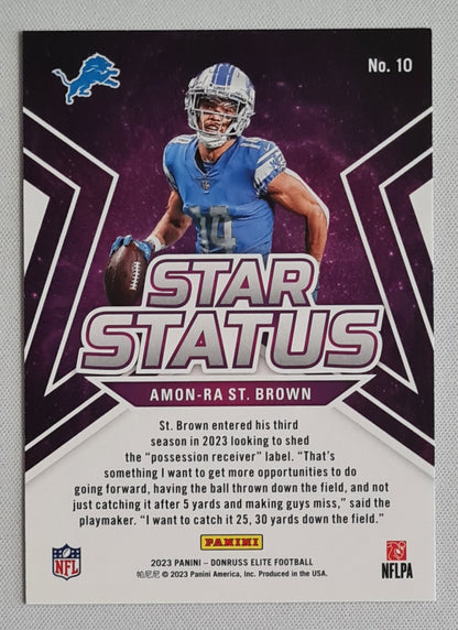 Amon Ra St Brown - 2023 Panini Donruss Elite Star Status Purple #10 Detroit Lions