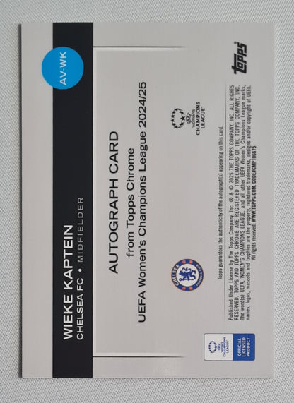 Wieke Kaptein - 2024/25 Topps Chrome UEFA Womens CL Auto Orange /25 #AV-WK Chelsea FC