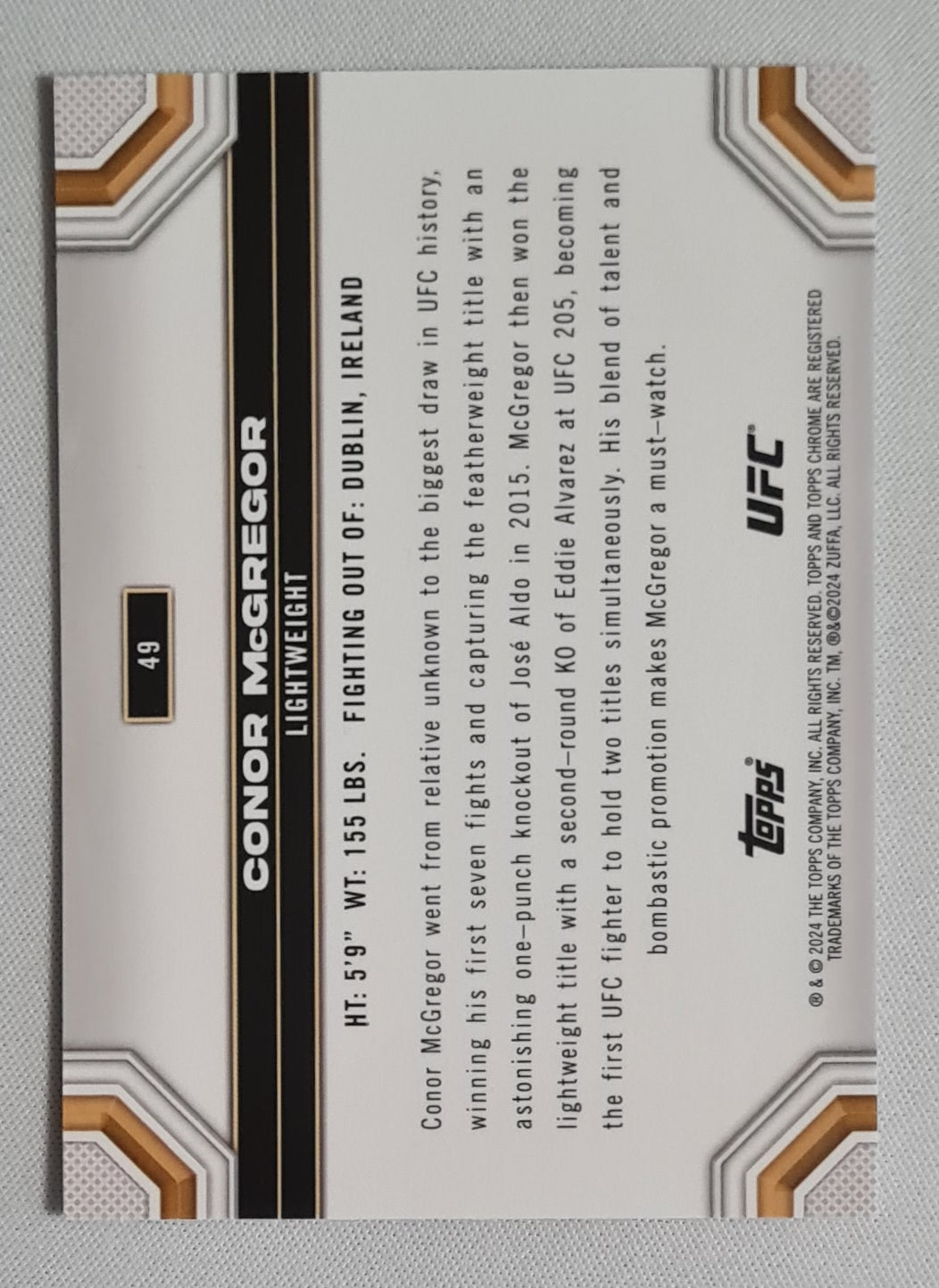 Conor McGregor - 2024 Topps Chrome UFC #49