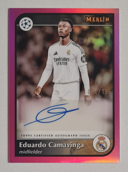 Eduardo Camavinga - 2024/25 Topps Merlin Pink Auto /199 #AU-CAM Real Madrid CF