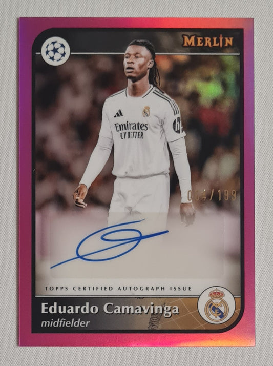 Eduardo Camavinga - 2024/25 Topps Merlin Pink Auto /199 #AU-CAM Real Madrid CF