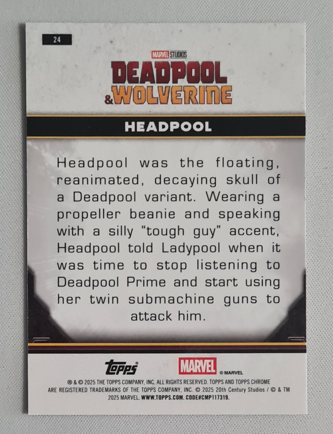 Headpool - 2025 Topps Chrome Deadpool Pink Shimmer /299 #24