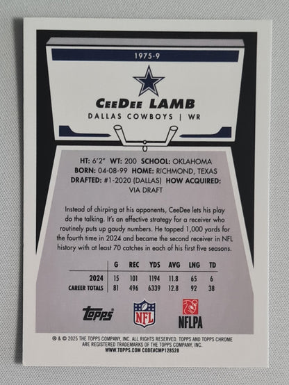 CeeDee Lamb - 2025 Topps Chrome NFL 1975 Insert #1975-9 Dallas Cowboys