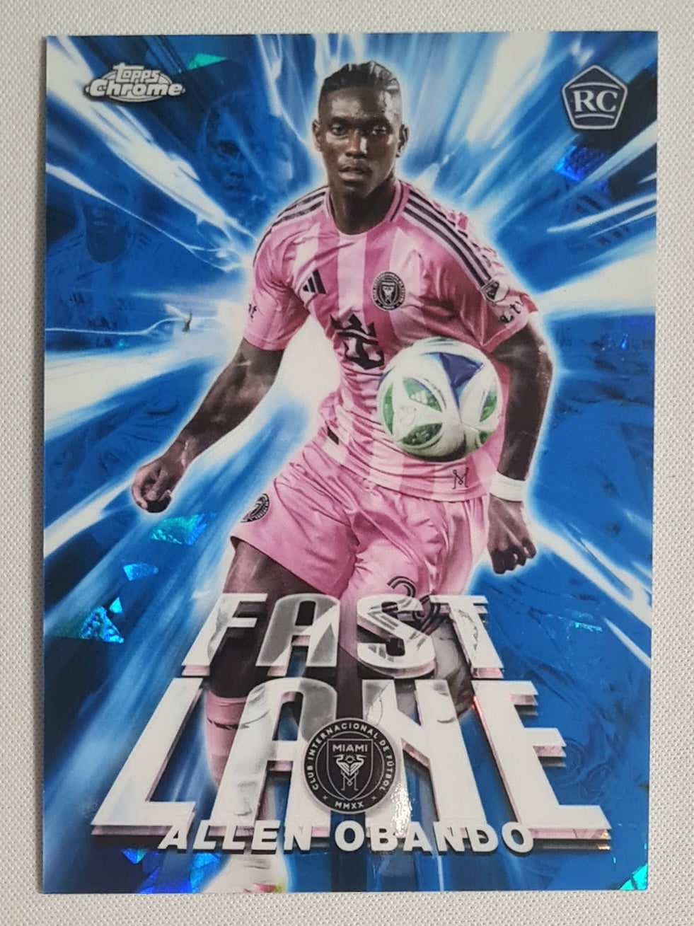 Allen Obando - 2025 Topps Chrome Sapphire MLS Fast Lane #FL-24 Inter Miami FC