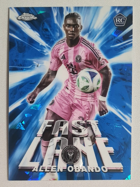 Allen Obando - 2025 Topps Chrome Sapphire MLS Fast Lane #FL-24 Inter Miami FC