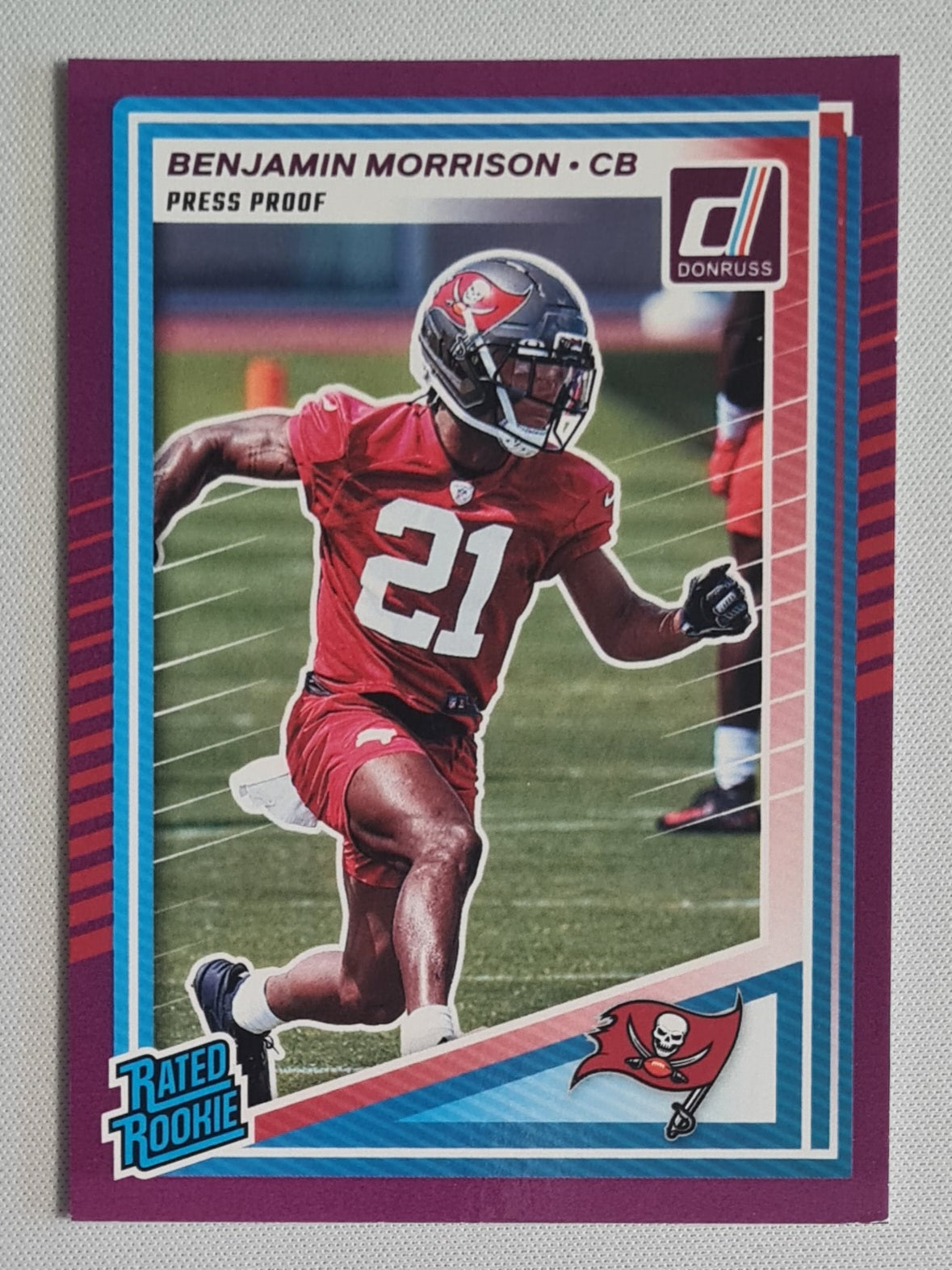 Benjamin Morrison - 2025 Panini Donruss Football Purple Press Proof Rated Rookie #361 Tampa Bay Buccaneers