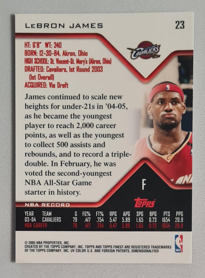 LeBron James - 2004/05 Topps Finest #23 Cleveland Cavaliers