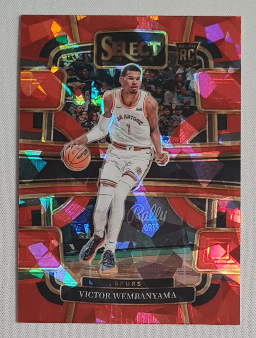 Victor Wembanyama - 2023/24 Panini Select Red Cracked Ice Concourse #87 San Antonio Spurs