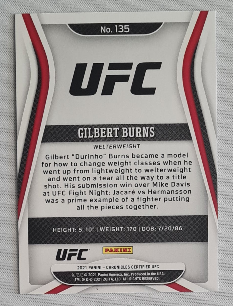 Gilbert Burns - 2021 Panini Chronicles Certified UFC Rookie Card #135