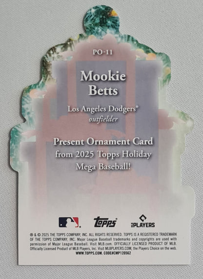 Mookie Betts - 2025 Topps Holiday Mega Baseball Present Ornament #PO-11 Los Angeles Dodgers
