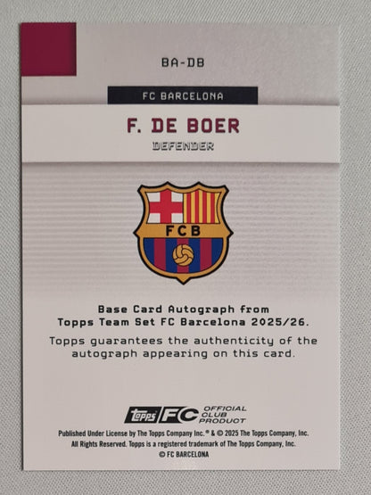 Frank de Boer - 2025/26 Topps Team Set FC Barcelona Auto /99 #BA-DB