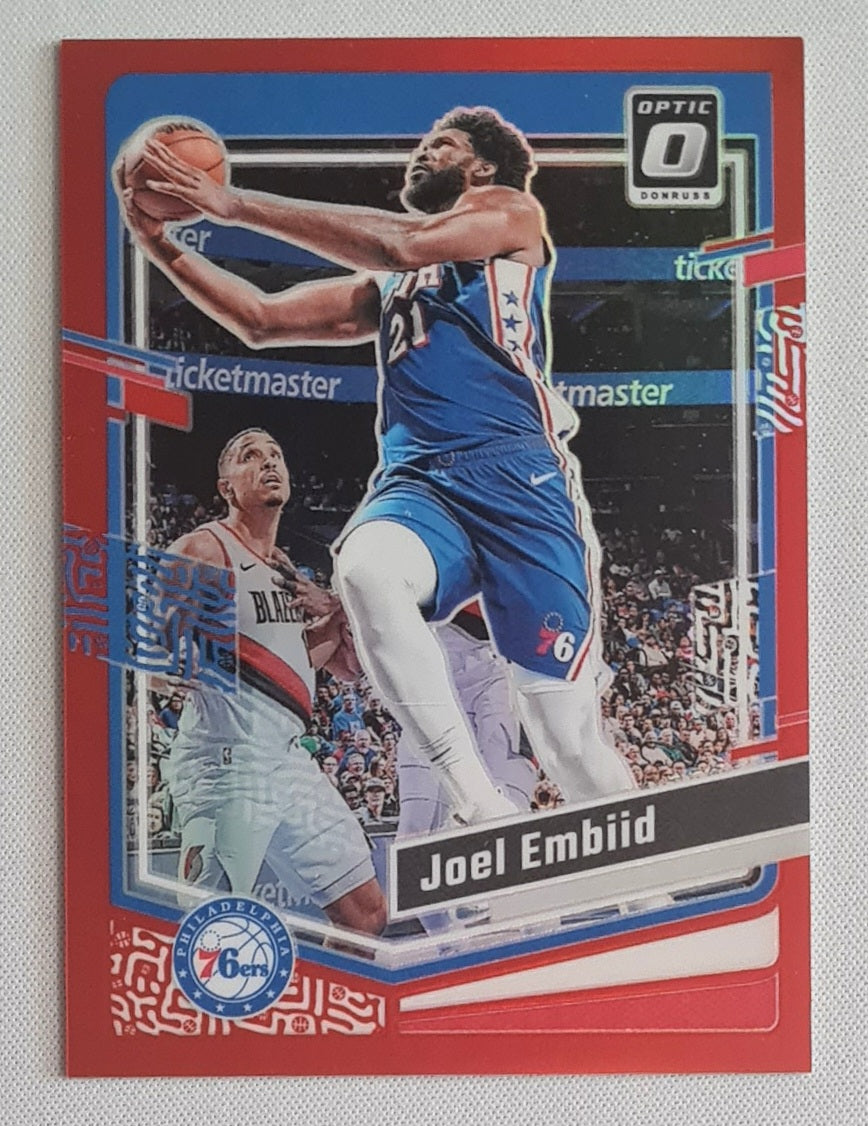 Joel Embiid - 2023/24 Panini Donruss Optic Red Prizm /99 #124 Philadelphia 76ers