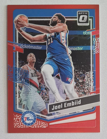 Joel Embiid - 2023/24 Panini Donruss Optic Red Prizm /99 #124 Philadelphia 76ers