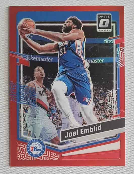 Joel Embiid - 2023/24 Panini Donruss Optic Red Prizm /99 #124 Philadelphia 76ers