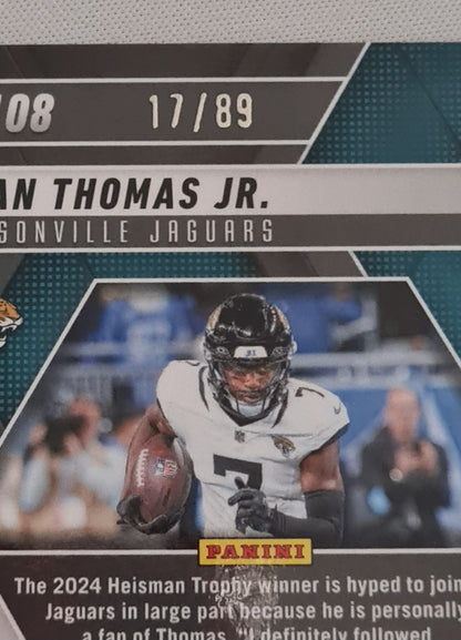 Brian Thomas Jr - 2025 Panini Mosaic Fusion Red Yellow /89 #108 Jacksonville Jaguars