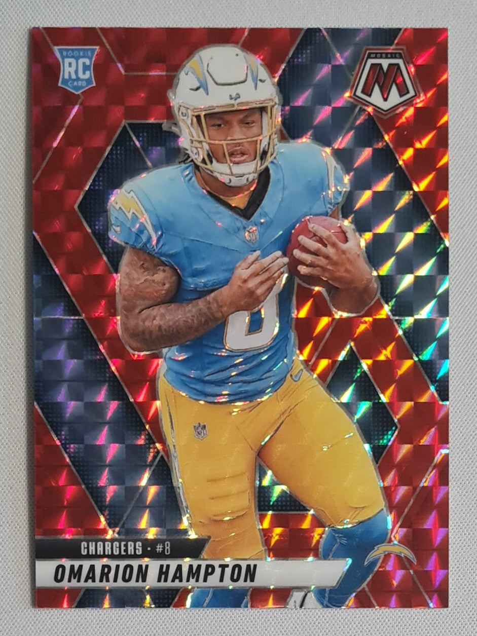 Omarion Hampton - 2025 Panini Mosaic Football Red Prizm #335 Los Angeles Chargers