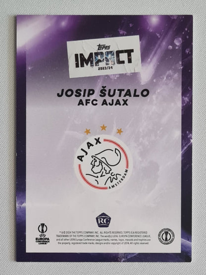 Josip Sutalo - 2023/24 Topps Impact Purple Auto /49 AFC Ajax