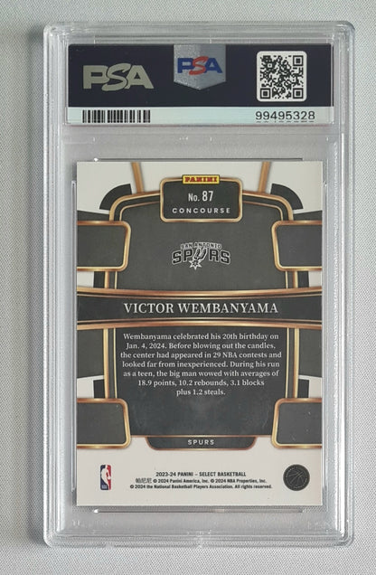 Victor Wembanyama - 2023 Panini Select Blue Concourse PSA 10 Rookie Card #87 San Antonio Spurs