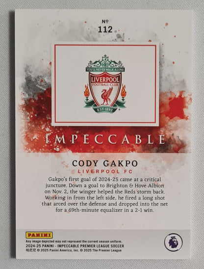 Cody Gakpo - 2024/25 Panini Impeccable Blue /25 #112 Liverpool