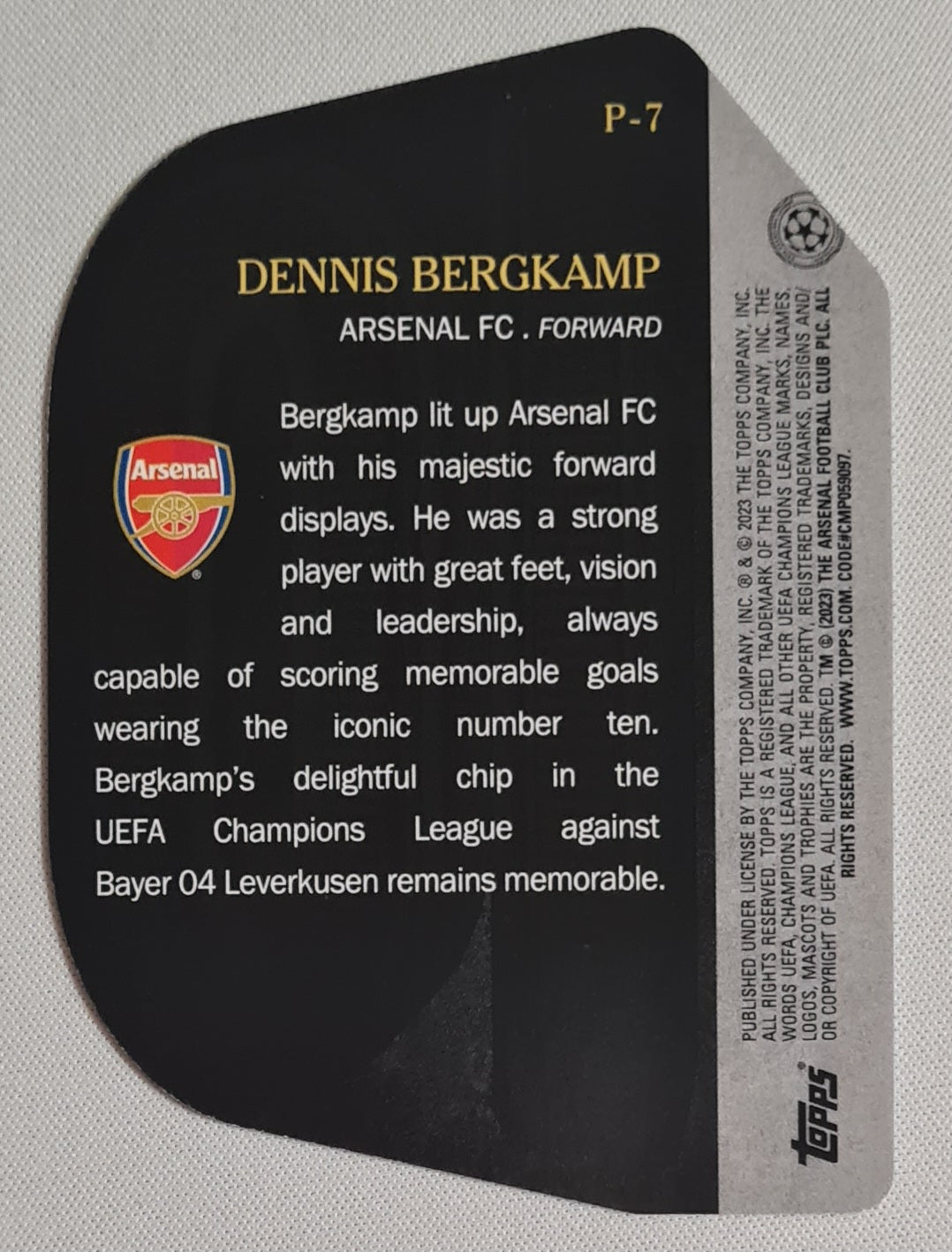 Dennis Bergkamp - 2022/23 Topps UCC Perfection Die-cut #P-7 Arsenal FC