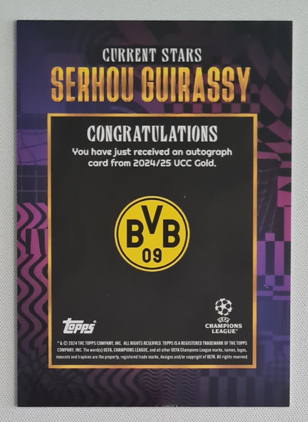 Serhou Guirassy - 2024/25 Topps WalkerTKL Auto Borussia Dortmund