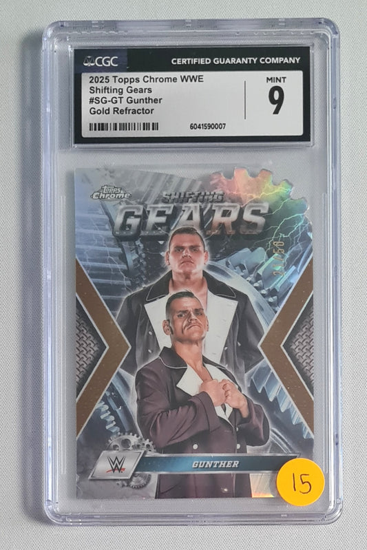 Gunther - 2025 Topps Chrome WWE Shifting Gears /50 CGC 9 #SG-GT
