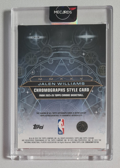 Jalen Williams - 2025/26 Topps Chrome NBA Chromographs Style Auto #CH-JW Oklahoma City Thunder