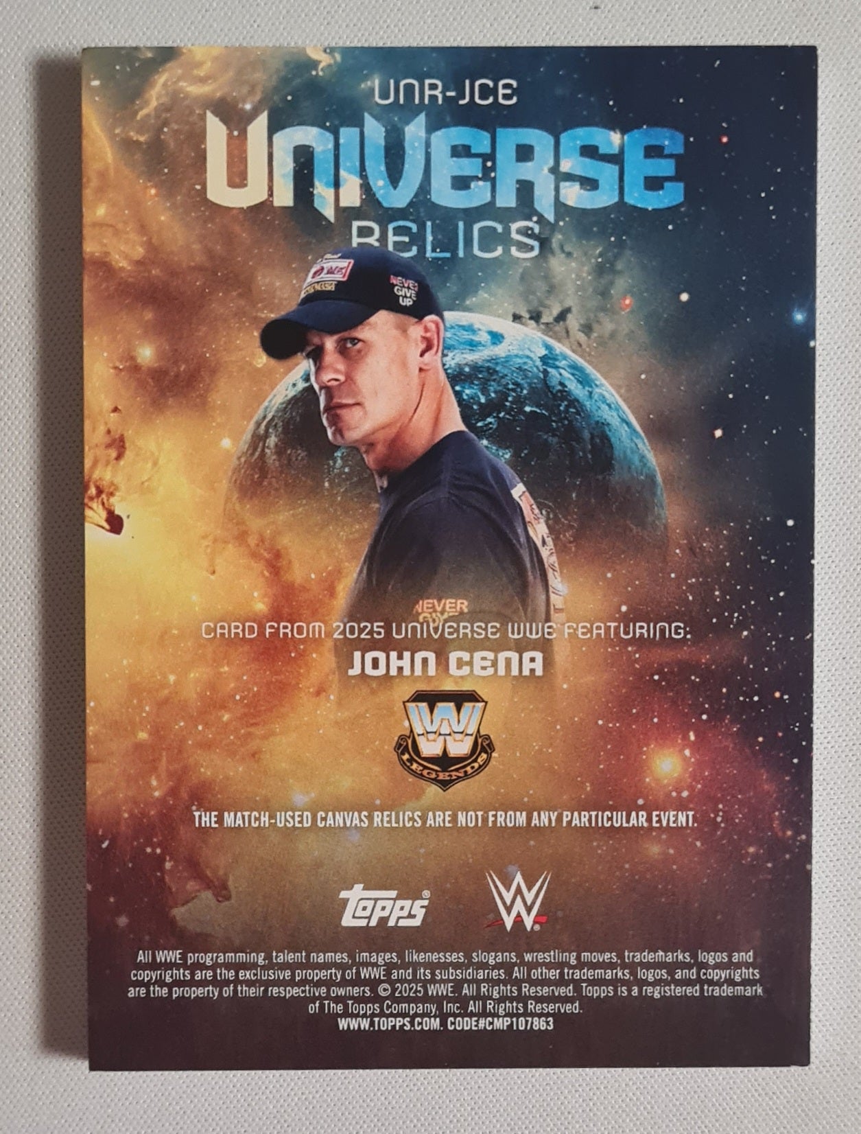 John Cena - 2025 Topps Universe WWE Relic /299 #UNR-JCE