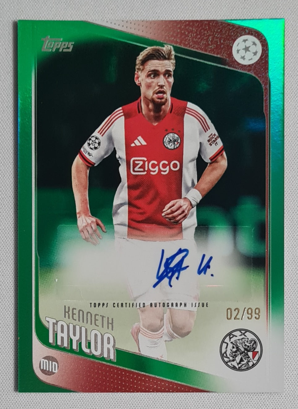 Kenneth Taylor - 2025/26 Topps UCC Auto Green /99 #BA-KT AFC Ajax