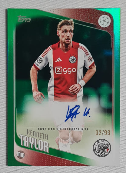 Kenneth Taylor - 2025/26 Topps UCC Auto Green /99 #BA-KT AFC Ajax