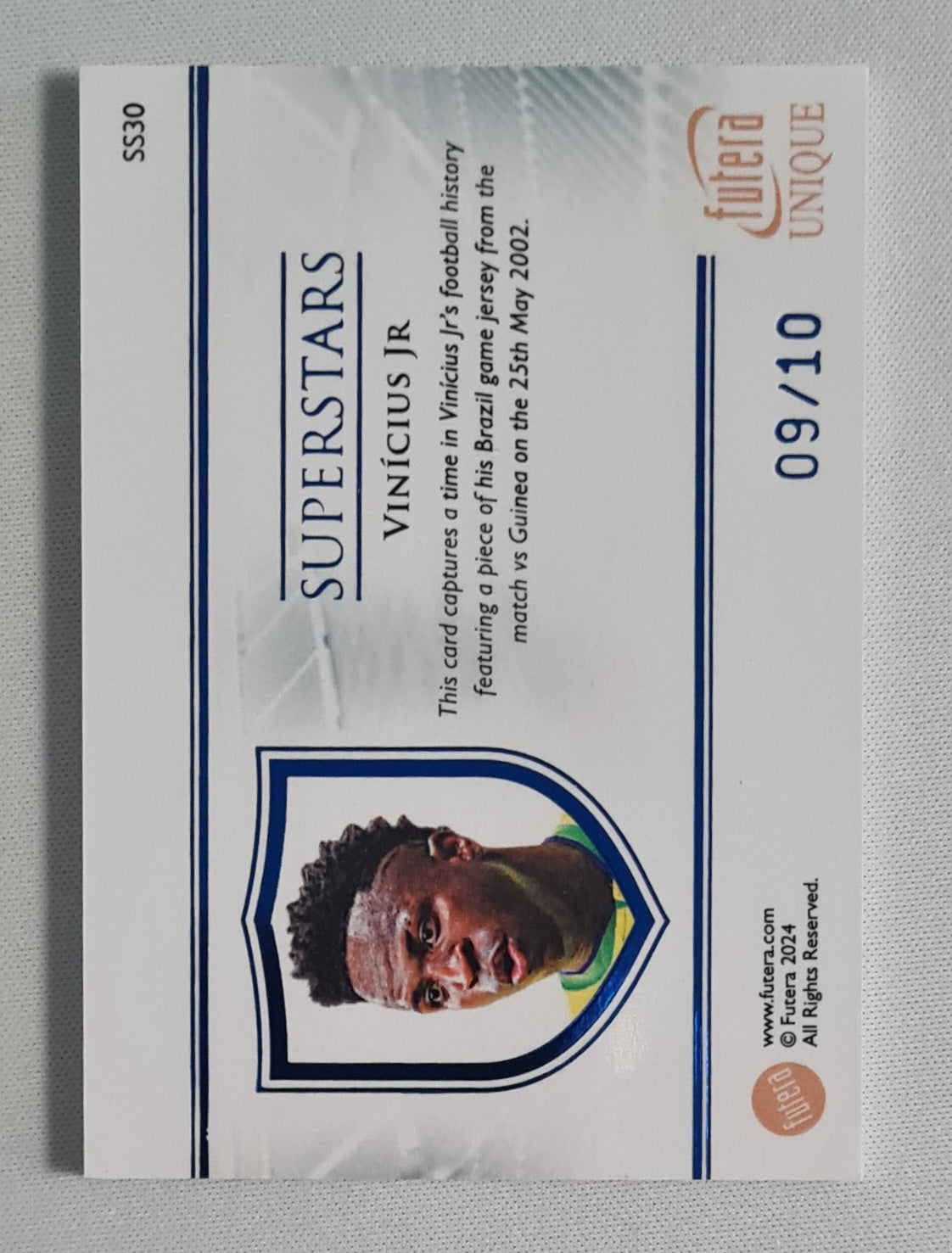 Vinicius Jr - 2024 Futera Superstars Patch /10 #SS30 Brazil