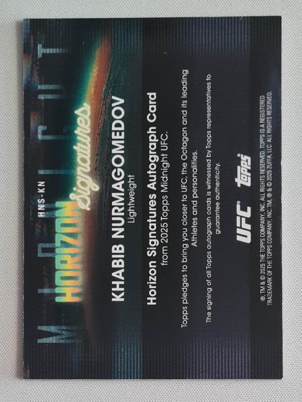 Khabib Nurmagomedov - 2025 Topps Midnight UFC Horizon Signatures #HNS-KN